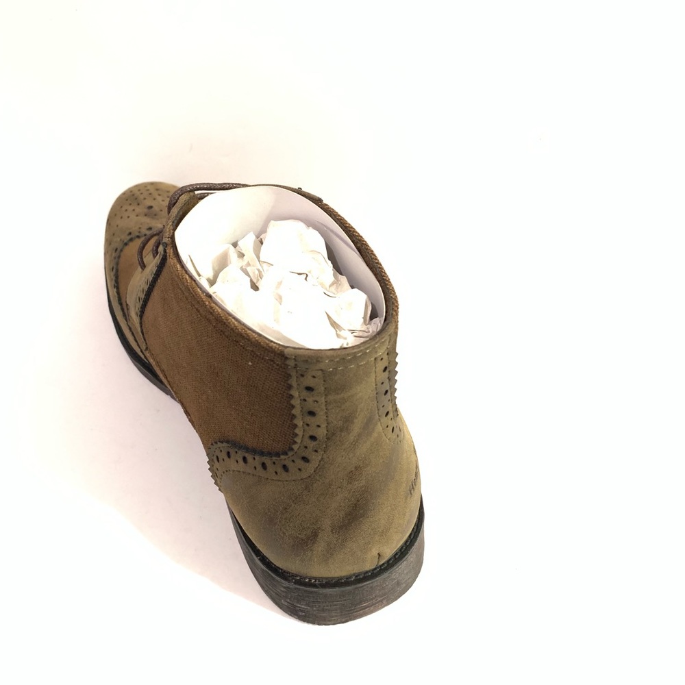 Henry Ferrera Lace Denim Wing Tip Oxford Boots - Picture 6 of 8